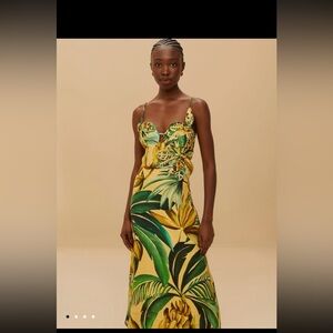 FARM Rio Green and Yellow Maxi Dress